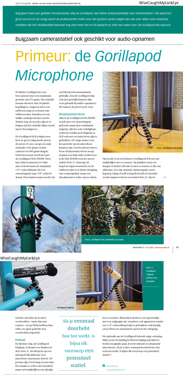 Primeur: de Gorillapod
Microphone